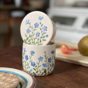 Vergissmeinnicht, französische Butterdose, französischer Butterhalter, französischer Buttertopf
