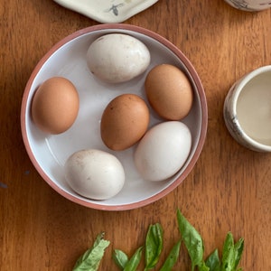 White  salad bowl, Ceramic bowl, simple pottery bowl