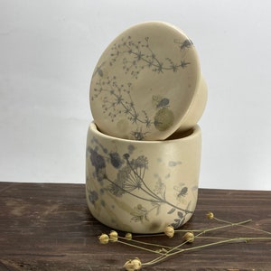 French butter crock, French butter keeper, meadow flower, french butter crock image 4