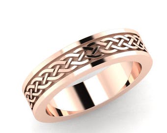 Wedding ring. Irish Celtic claddagh wedding ring. Crafted in Dublin Ireland. Available in 14K / 18K rose, white or yellow gold.
