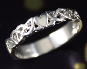 Authentic Irish celtic ring,  modern claddagh design.
