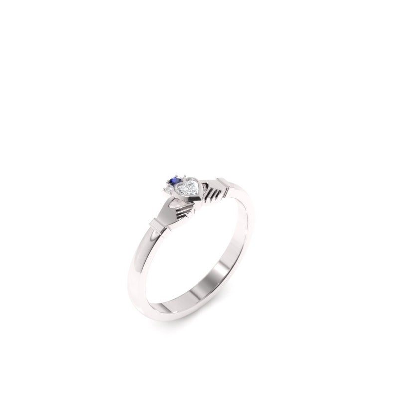 Available in 14K 18K yellow white or platinum. Sapphire and diamond engagement ring rose Gold claddagh Diamond claddagh ring