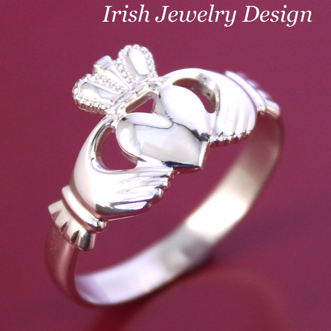 Claddagh Ring Mens Silver Claddagh Ring - Etsy