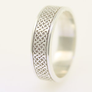 Mens Celtic wedding ring, 14k or 18k  Irish celtic pattern ring. Irish jewelry handcrafted in Ireland.