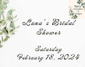 Eucalyptus Facebook Event Cover Template: Baby Shower, Wedding (Canva)