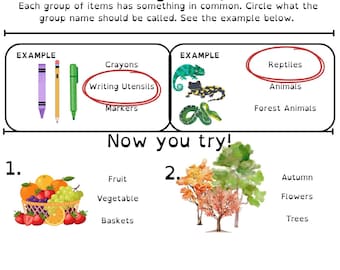 Naming Groups for Early Language & Critical Thinking (Dyslexic Font)