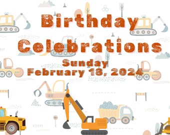 Construction Birthday Facebook Event Cover, Canva Template