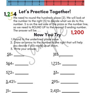 Rounding Math Poster, Reference Guide, Rounding Practice, Instant ...