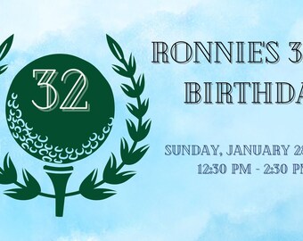 Golf Birthday Facebook Event Cover Template, Canva (Instant Download)
