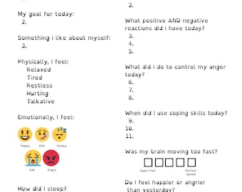 Daily Emotional Check In for Kids and Special Needs Support Tool