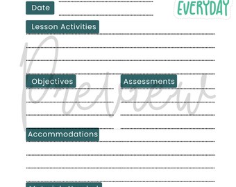 Lesson Planning Sheet with Notes (PDF Download)