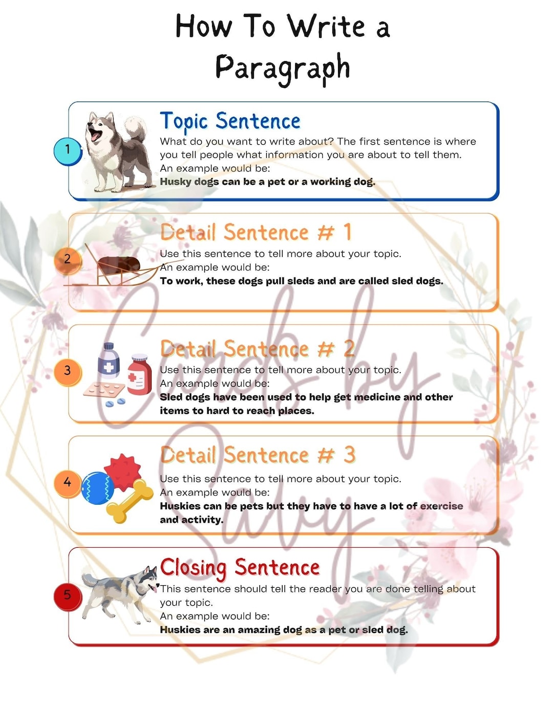 How to Write a Paragraph With Practice Sheets Color Code Classroom Aid ...