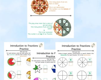 Color-Coded Fraction Worksheets | Intervention & Practice with Increasing Difficulty | Large Font