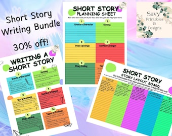 Short Story Writing Bundle | Neurodivergent-Friendly | Planning Sheets, Guides & Layout Board