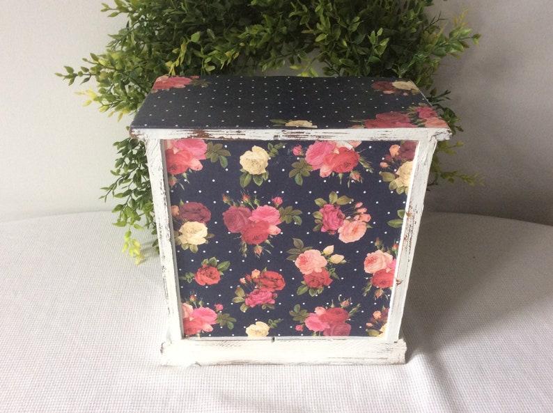 Farmhouse Chic Jewelry Box White Painted Distressed Jewelry Box MBS Shabby Chic Jewelry Box