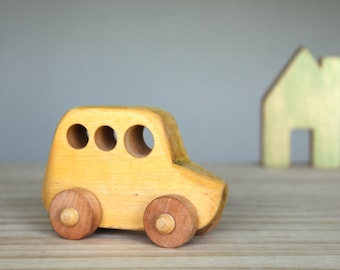 Little car, wooden toy, vintage style toy