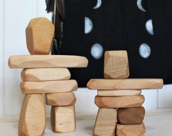 Ensemble de blocs en bois, jeu de blocs, jouet empilable, jeu d'équilibre, jouet en bois, décoration maison