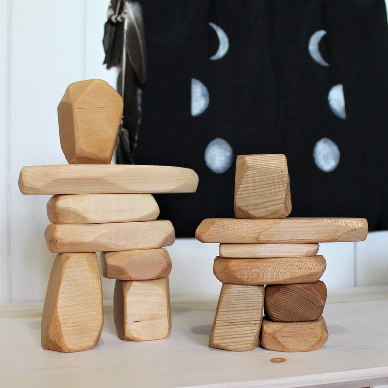 Wooden blocks kit, stackable toy image 1