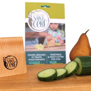 Safe wooden knife for kids, kitchen toy, vegetable and fruit cutter, chopper image 3