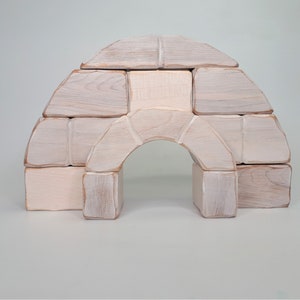 Igloo toy, wooden puzzle, north pole, inuit house, eco-friendly image 2