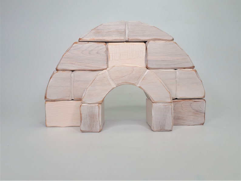 Igloo toy, wooden puzzle, north pole, inuit house, eco-friendly image 2
