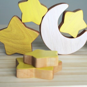 Wooden moon and stars, space, baby's room decoration image 4