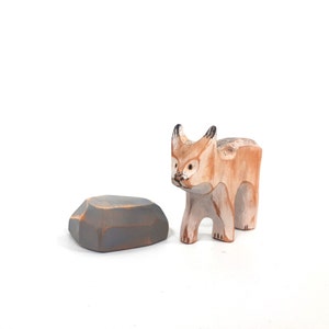 lynx of Canada, wooden toy, eco-friendly toy, forest animal, wooden figurine image 6