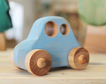 Little car, wooden car toy, vintage style toy,