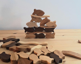 Balance toy fishes, wooden toy, family game, balance game, eco-friendly game