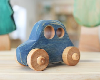 Little car, wooden toy, vintage style toy