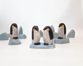 Penguin, wooden toy, play kit, eco-friendly toy, animal figurine