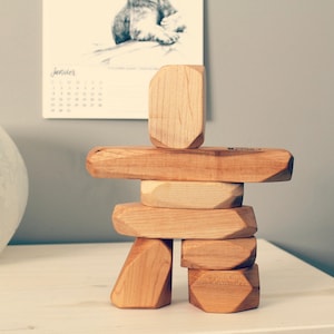 Wooden blocks kit, stackable toy image 2