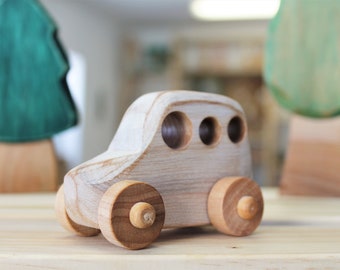 Little car, wooden toy, vintage style toy