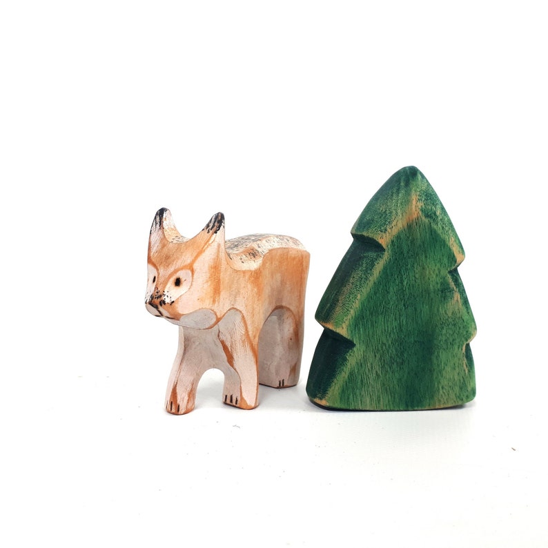 lynx of Canada, wooden toy, eco-friendly toy, forest animal, wooden figurine image 7
