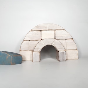 Igloo toy, wooden puzzle, north pole, inuit house, eco-friendly image 1