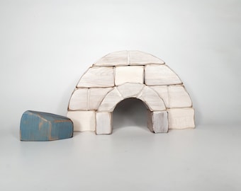 Igloo toy, wooden puzzle, north pole, inuit house, eco-friendly