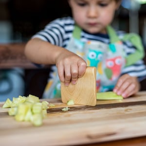 Safe wooden knife for kids, kitchen toy, vegetable and fruit cutter, chopper image 1