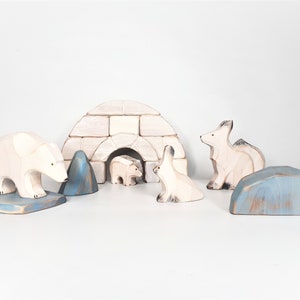 Igloo toy, wooden puzzle, north pole, inuit house, eco-friendly image 7