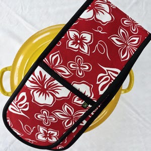Double Oven Mitt  Handmade Pot Holder Colorful Kitchen Accent Decor/ Heat Resistant Oven Gloves Housewarming Gift
