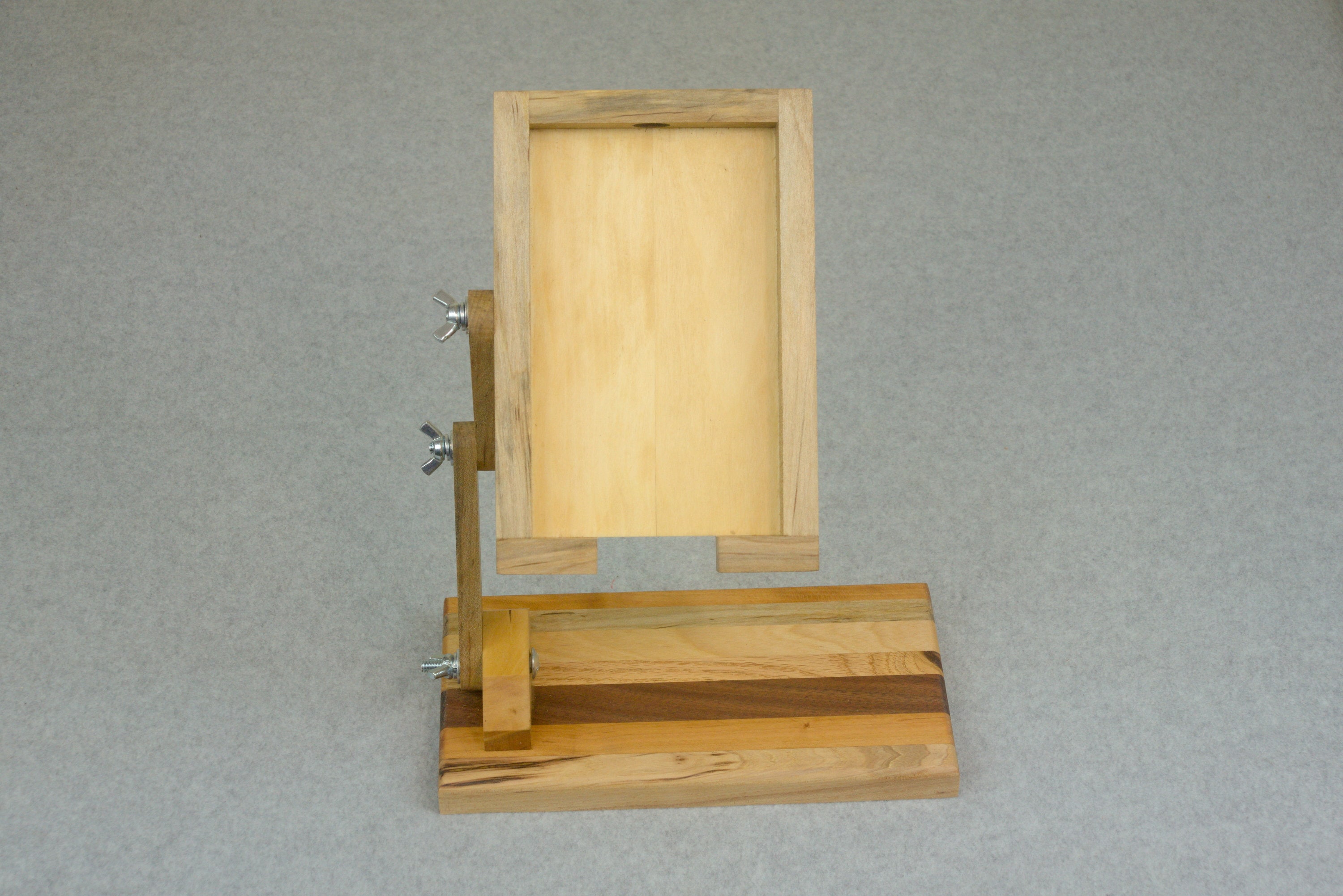 Adjustable Handcrafted Wooden Phone Stand for Using, Charging, Displaying, and Storing Cell Phones