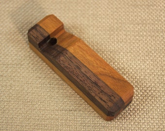 Whistle - Single Barrel Wooden Whistle - Walnut and Cherry Strips - Primitive Wood Noise Maker - Whistle made of Wood - For Kids of All Ages