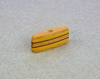 Kazoo - Hand Sculptured Double Barrel - Easy to Play - Wind Instrument - Handcrafted from Strips of Various Woods - Party Favor - Noisemaker