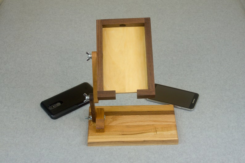 Displaying Cellphone Storing Electronics- Adjustable Handmade Wooden Stand for Android Phone iPhone Phone Stand for Using Charging