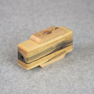 Kazoo - Handmade Wooden Double Barrel Wind Instrument - Maple, Ash and Walnut Strips - Easy to Play, Hum - Wedding or Celebration Noisemaker