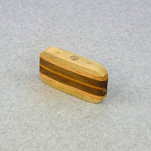 Kazoo - Hand Sculptured Double Barrel - Easy to Play - Wind Instrument - Handcrafted from Strips of Various Woods - Party Favor - Noisemaker
