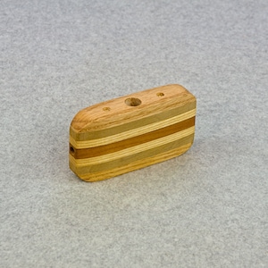 Kazoo - Hand Sculptured Double Barrel - Easy to Play - Wind Instrument - Handcrafted from Strips of Various Woods - Party Favor - Noisemaker
