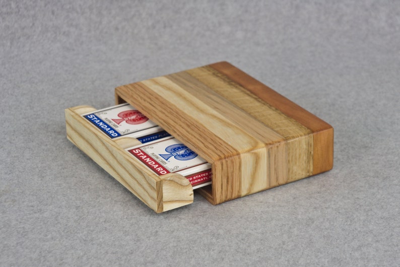Playing Card Storage Box 2 Decks Of Cards Drawer Slides Etsy