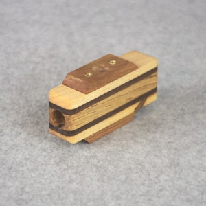 Kazoo - Handmade - Double Barrel Wind Instrument - Easy to Play - Made from Maple, Walnut, Oak and Cherry Strips - Celebration Noisemaker
