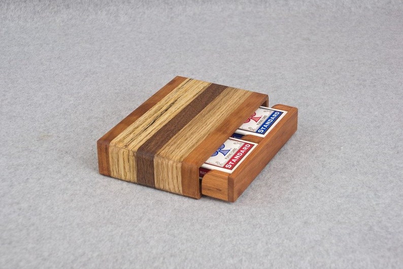 Playing Card Storage Box 2 Decks Of Cards Drawer Slides Etsy