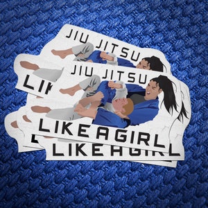 Jiu Jitsu Like a Girl Sticker | Durable, weatherproof vinyl | BJJ | Gift for Her